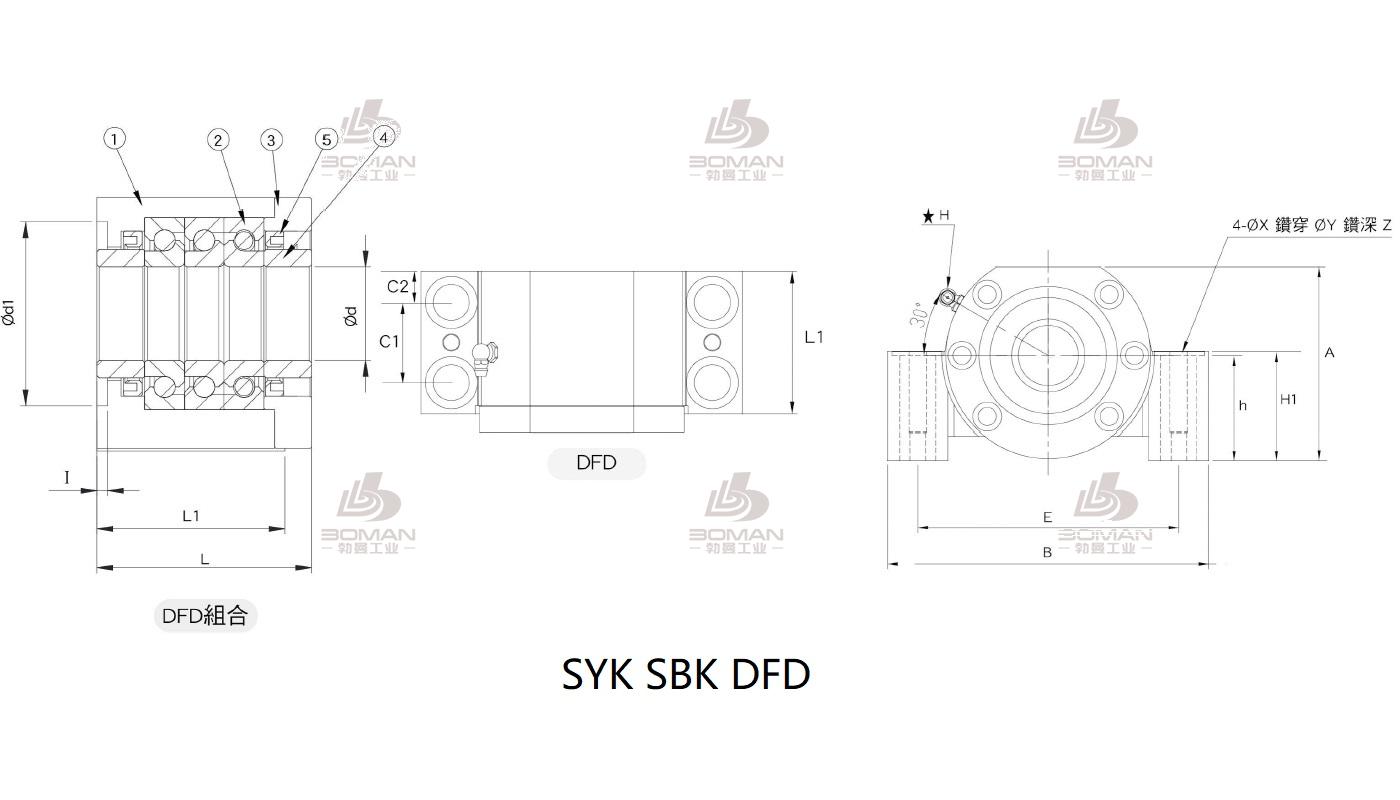 SYK MBCS25-Y syk丝杆支撑座3d